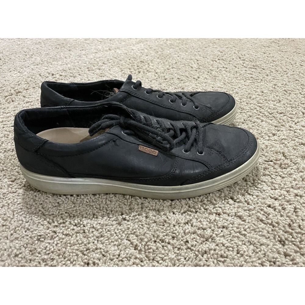 Men’s Ecco Black Shoes Sneakers Suede Leather Size 46 Us Size 12 / 12.5